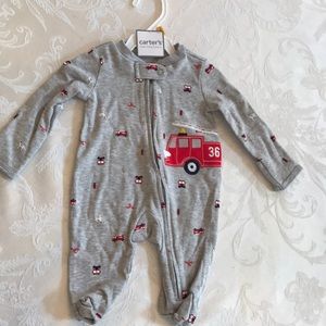 Carters NWT Size Newborn Fire Engine Onsie Outfit
